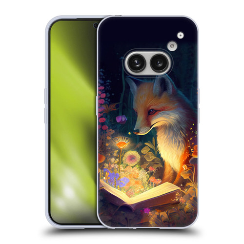 JK Stewart Art Fox Reading Soft Gel Case for Nothing Phone (2a)