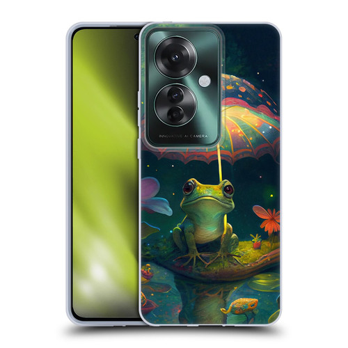JK Stewart Art Frog With Umbrella Soft Gel Case for OPPO Reno11 F 5G / F25 Pro 5G