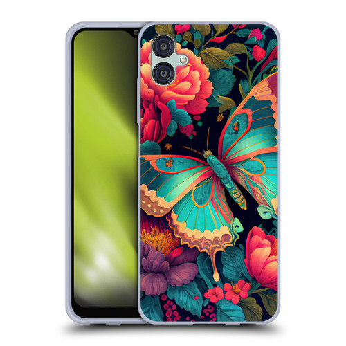 JK Stewart Art Butterfly And Flowers Soft Gel Case for Samsung Galaxy M04 5G / A04e