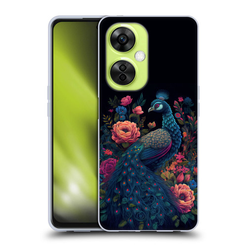 JK Stewart Graphics Peacock In Night Garden Soft Gel Case for OnePlus Nord CE 3 Lite 5G