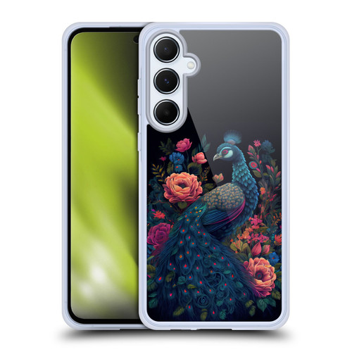 JK Stewart Graphics Peacock In Night Garden Soft Gel Case for Samsung Galaxy A55 5G