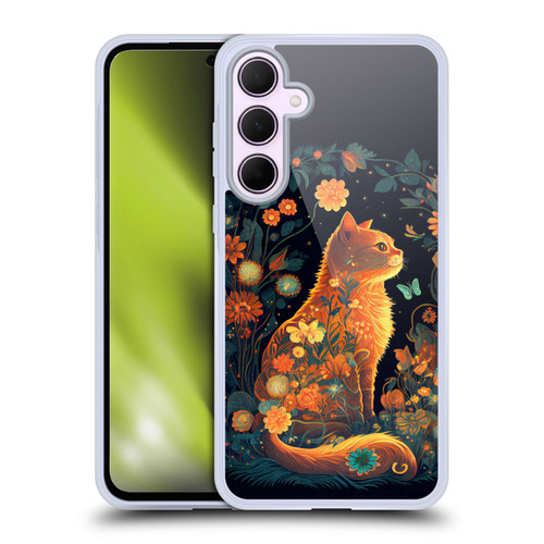 JK Stewart Key Art Orange Cat Sitting Soft Gel Case for Samsung Galaxy A35 5G