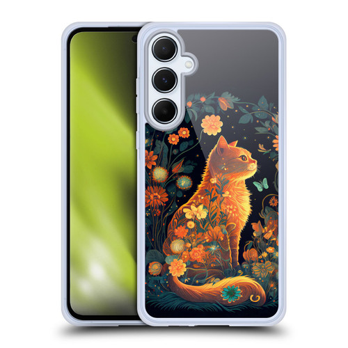 JK Stewart Key Art Orange Cat Sitting Soft Gel Case for Samsung Galaxy A55 5G