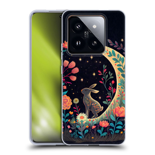 JK Stewart Key Art Rabbit On Crescent Moon Soft Gel Case for Xiaomi 14 Pro