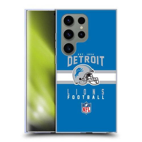 NFL Detroit Lions Graphics Helmet Typography Soft Gel Case for Samsung Galaxy S24 Ultra 5G