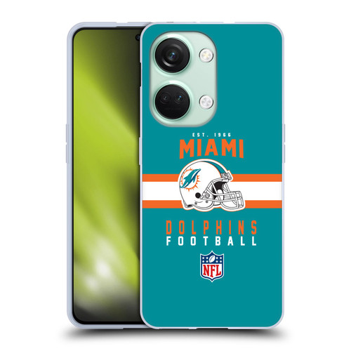 NFL Miami Dolphins Graphics Helmet Typography Soft Gel Case for OnePlus Nord 3 5G