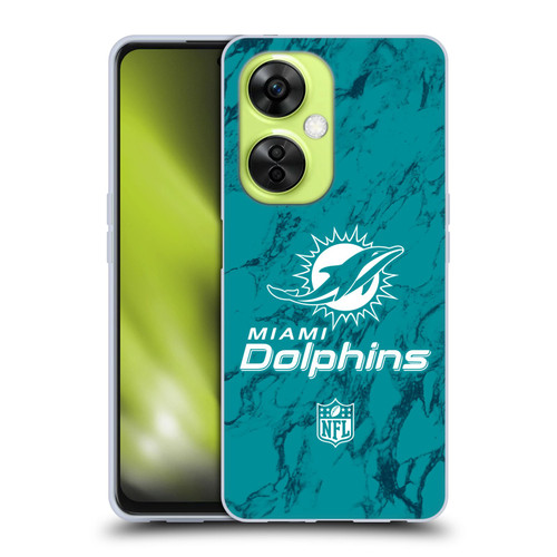 NFL Miami Dolphins Graphics Coloured Marble Soft Gel Case for OnePlus Nord CE 3 Lite 5G