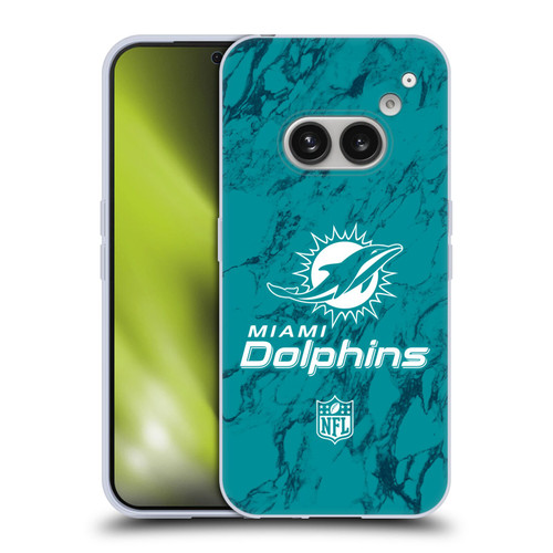 NFL Miami Dolphins Graphics Coloured Marble Soft Gel Case for Nothing Phone (2a)