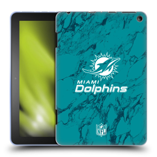 NFL Miami Dolphins Graphics Coloured Marble Soft Gel Case for Amazon Fire HD 8/Fire HD 8 Plus 2020