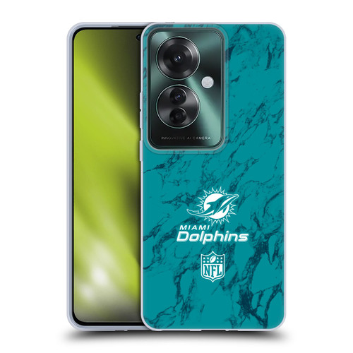 NFL Miami Dolphins Graphics Coloured Marble Soft Gel Case for OPPO Reno11 F 5G / F25 Pro 5G