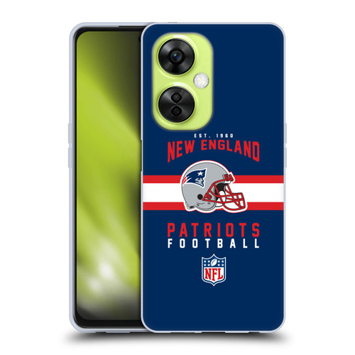 NFL New England Patriots Graphics Helmet Typography Soft Gel Case for OnePlus Nord CE 3 Lite 5G