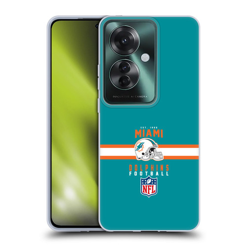 NFL Miami Dolphins Graphics Helmet Typography Soft Gel Case for OPPO Reno11 F 5G / F25 Pro 5G