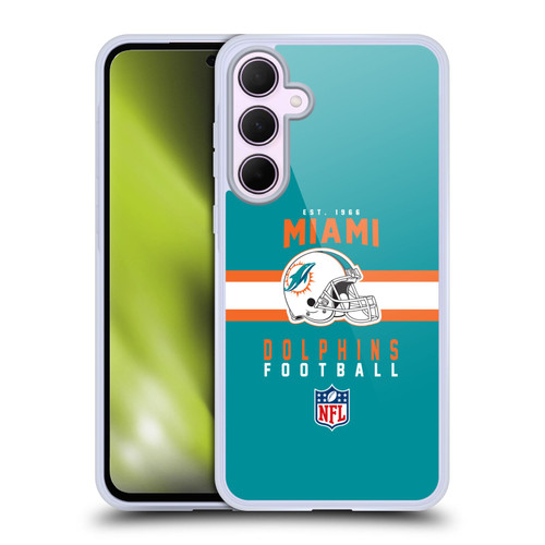 NFL Miami Dolphins Graphics Helmet Typography Soft Gel Case for Samsung Galaxy A35 5G