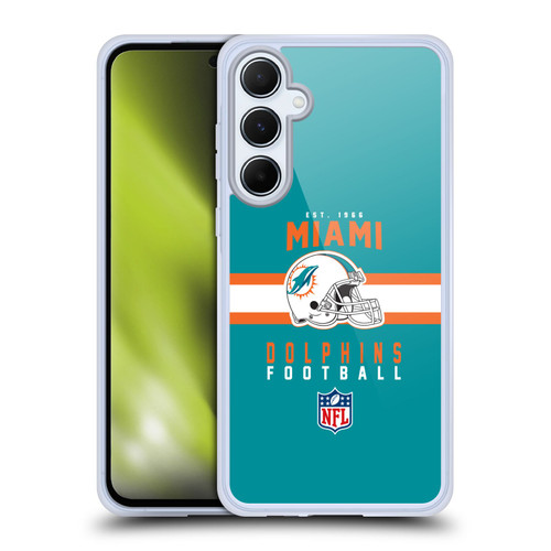 NFL Miami Dolphins Graphics Helmet Typography Soft Gel Case for Samsung Galaxy A55 5G