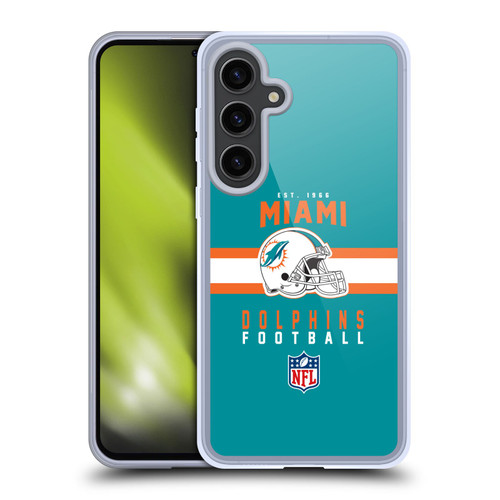 NFL Miami Dolphins Graphics Helmet Typography Soft Gel Case for Samsung Galaxy S24+ 5G