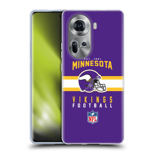 NFL Minnesota Vikings Graphics Helmet Typography Soft Gel Case for OPPO Reno11