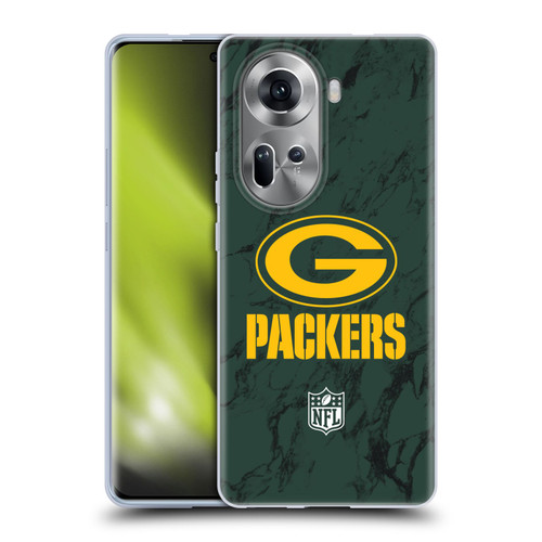 NFL Green Bay Packers Graphics Coloured Marble Soft Gel Case for OPPO Reno11