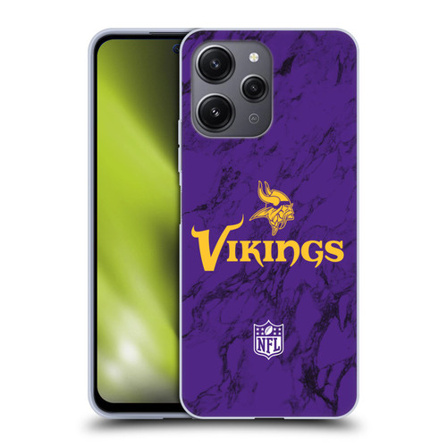 NFL Minnesota Vikings Graphics Coloured Marble Soft Gel Case for Xiaomi Redmi 12