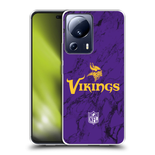 NFL Minnesota Vikings Graphics Coloured Marble Soft Gel Case for Xiaomi 13 Lite 5G