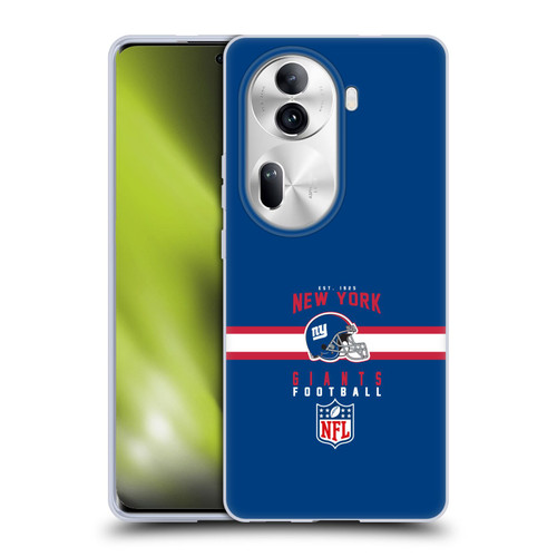 NFL New York Giants Graphics Helmet Typography Soft Gel Case for OPPO Reno11 Pro