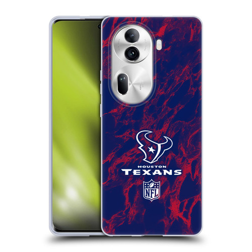 NFL Houston Texans Graphics Coloured Marble Soft Gel Case for OPPO Reno11 Pro