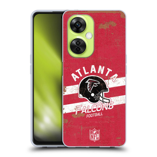 NFL Atlanta Falcons Logo Art Helmet Distressed Soft Gel Case for OnePlus Nord CE 3 Lite 5G