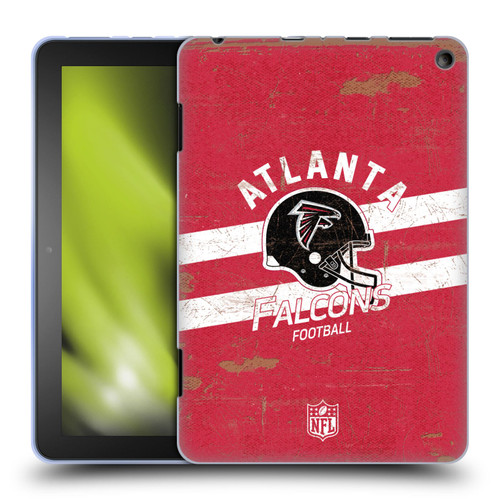 NFL Atlanta Falcons Logo Art Helmet Distressed Soft Gel Case for Amazon Fire HD 8/Fire HD 8 Plus 2020