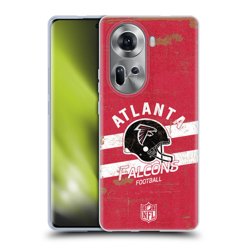 NFL Atlanta Falcons Logo Art Helmet Distressed Soft Gel Case for OPPO Reno11