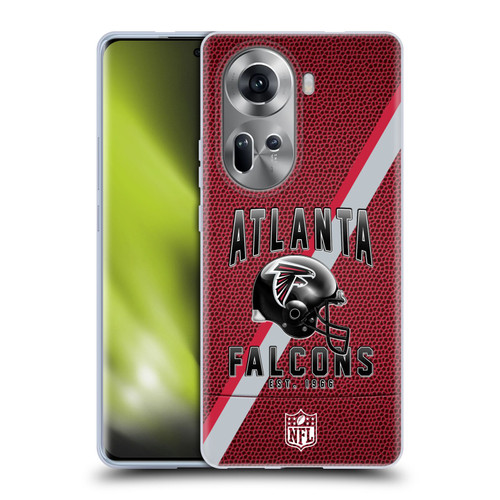 NFL Atlanta Falcons Logo Art Football Stripes Soft Gel Case for OPPO Reno11