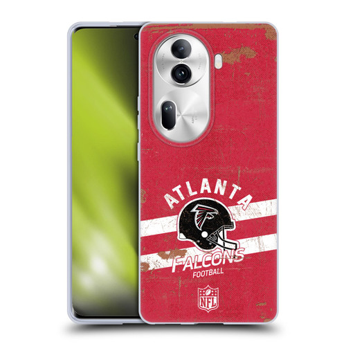 NFL Atlanta Falcons Logo Art Helmet Distressed Soft Gel Case for OPPO Reno11 Pro