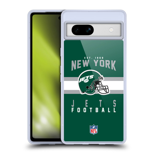 NFL New York Jets Graphics Helmet Typography Soft Gel Case for Google Pixel 7a