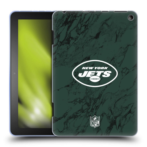 NFL New York Jets Graphics Coloured Marble Soft Gel Case for Amazon Fire HD 8/Fire HD 8 Plus 2020