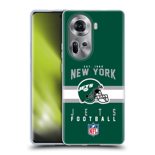NFL New York Jets Graphics Helmet Typography Soft Gel Case for OPPO Reno11