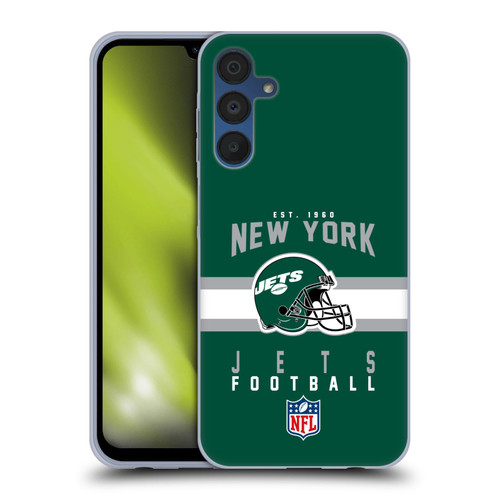 NFL New York Jets Graphics Helmet Typography Soft Gel Case for Samsung Galaxy A15