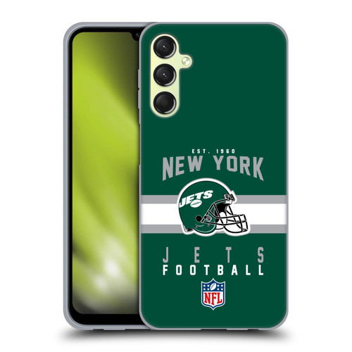 NFL New York Jets Graphics Helmet Typography Soft Gel Case for Samsung Galaxy A24 4G / M34 5G