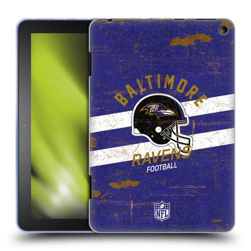 NFL Baltimore Ravens Logo Art Helmet Distressed Soft Gel Case for Amazon Fire HD 8/Fire HD 8 Plus 2020