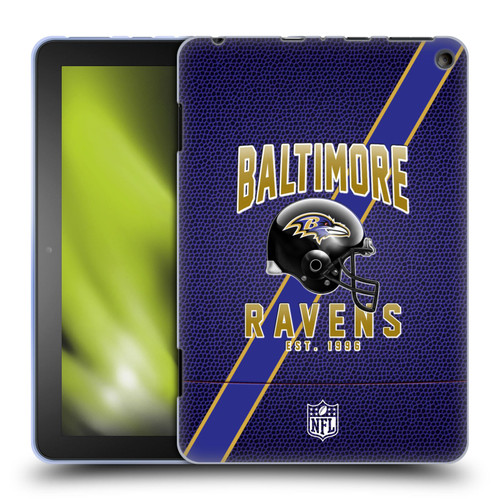 NFL Baltimore Ravens Logo Art Football Stripes Soft Gel Case for Amazon Fire HD 8/Fire HD 8 Plus 2020