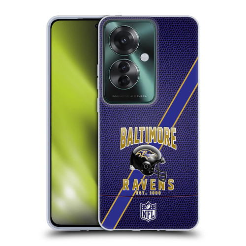 NFL Baltimore Ravens Logo Art Football Stripes Soft Gel Case for OPPO Reno11 F 5G / F25 Pro 5G