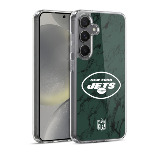 NFL New York Jets Graphics Coloured Marble Soft Gel Case for Samsung Galaxy S24 5G & MagSafe