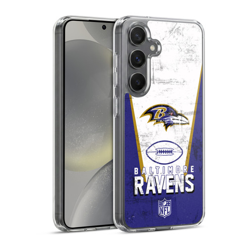 NFL Baltimore Ravens Logo Art Banner Soft Gel Case for Samsung Galaxy S24 5G & MagSafe