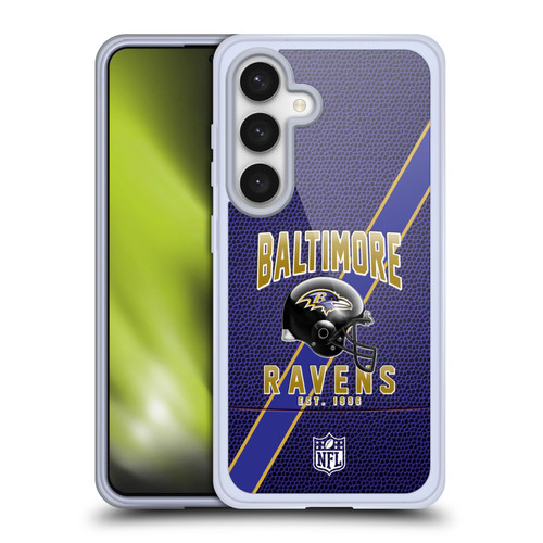 NFL Baltimore Ravens Logo Art Football Stripes Soft Gel Case for Samsung Galaxy S24 5G
