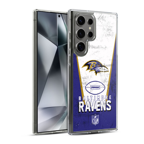 NFL Baltimore Ravens Logo Art Banner Soft Gel Case for Samsung Galaxy S24 Ultra 5G & MagSafe