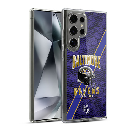 NFL Baltimore Ravens Logo Art Football Stripes Soft Gel Case for Samsung Galaxy S24 Ultra 5G & MagSafe