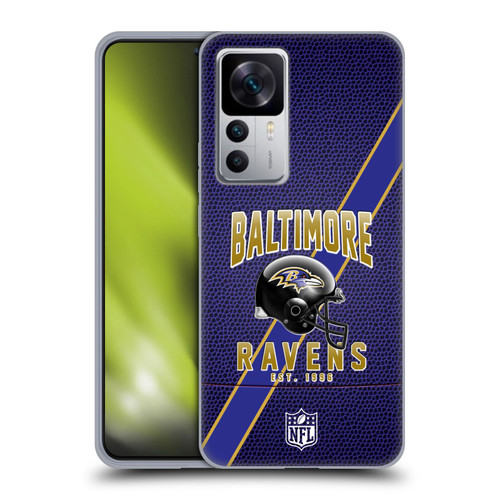 NFL Baltimore Ravens Logo Art Football Stripes Soft Gel Case for Xiaomi 12T 5G / 12T Pro 5G / Redmi K50 Ultra 5G