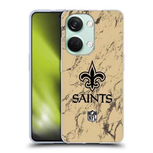 NFL New Orleans Saints Graphics Coloured Marble Soft Gel Case for OnePlus Nord 3 5G