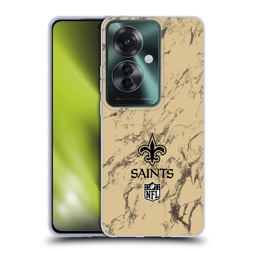 NFL New Orleans Saints Graphics Coloured Marble Soft Gel Case for OPPO Reno11 F 5G / F25 Pro 5G