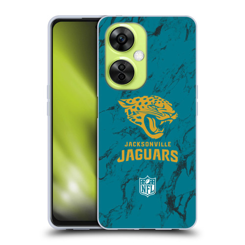 NFL Jacksonville Jaguars Graphics Coloured Marble Soft Gel Case for OnePlus Nord CE 3 Lite 5G