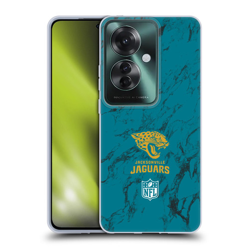 NFL Jacksonville Jaguars Graphics Coloured Marble Soft Gel Case for OPPO Reno11 F 5G / F25 Pro 5G