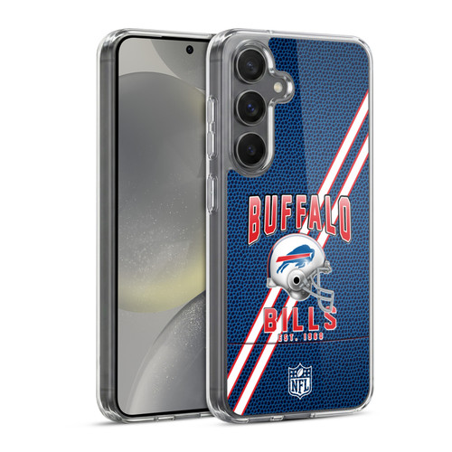NFL Buffalo Bills Logo Art Football Stripes Soft Gel Case for Samsung Galaxy S24 5G & MagSafe