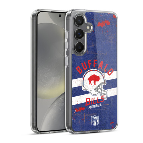 NFL Buffalo Bills Logo Art Helmet Distressed Soft Gel Case for Samsung Galaxy S24 5G & MagSafe